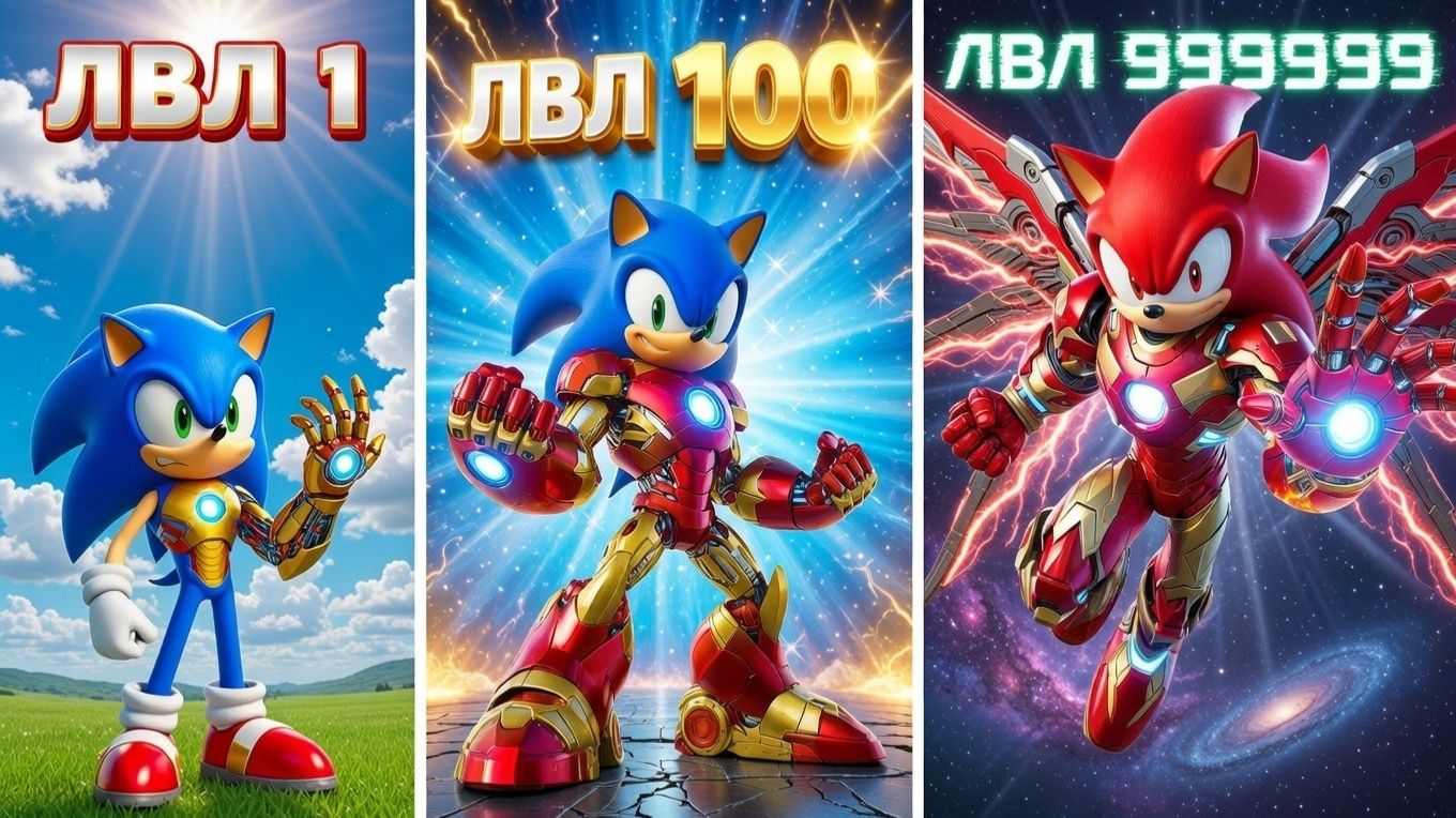 Прокачал Соника в Железного Человека Соника в ГТА5