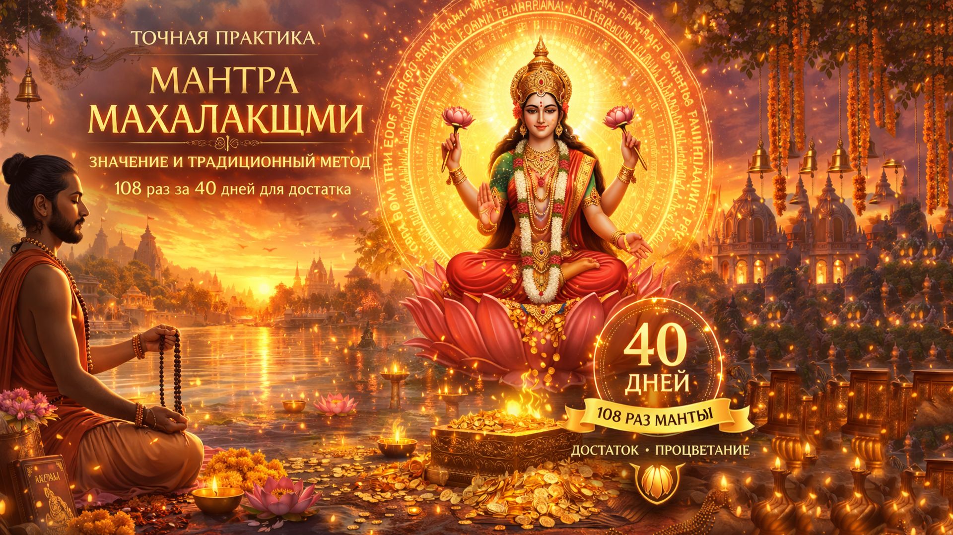 Точная практика Мантра Махалакшми значение и традиционный метод 108 раз за 40 дней для достатка 🙏💰