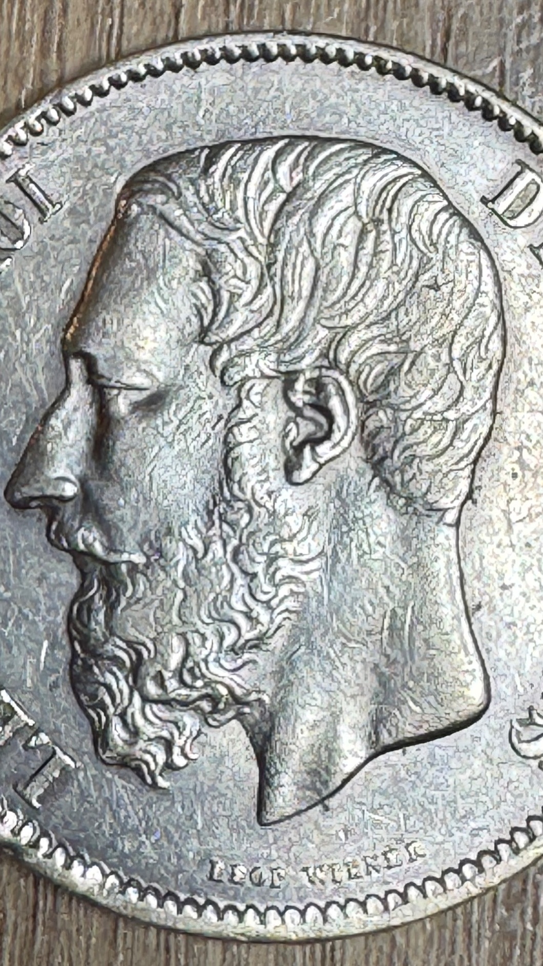 5 франков 1868 Бельгия Леопольд 2