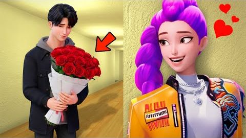 Мульткик история любви Руми и Джину из K-POP Hunters