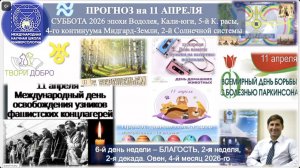 ПРОГНОЗ на 11 АПРЕЛЯ, СУББОТУ, день БЛАГОСТИ, 2026, эпохи Водолея, 5-й К.расы 2-й Солнечной системы