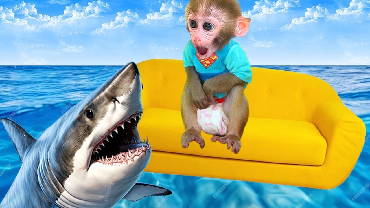 🙈Обезьянка спасается от наводнения!🌊