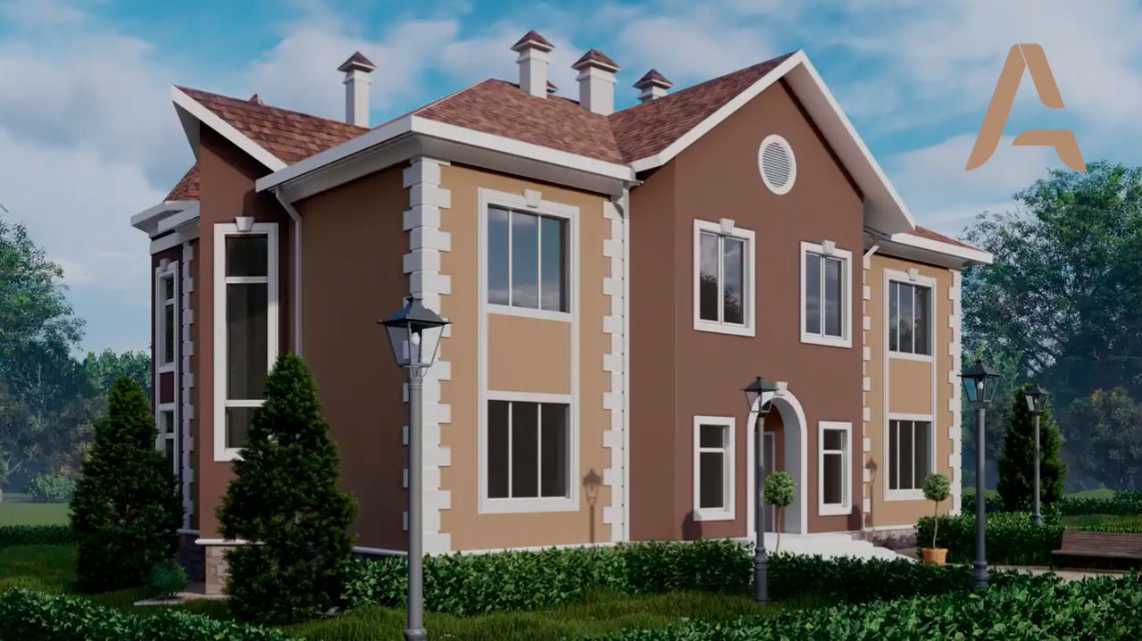 Восхитительный дом в котором продумано все. Проект двухэтажного дома с эркером и панорамными окнами