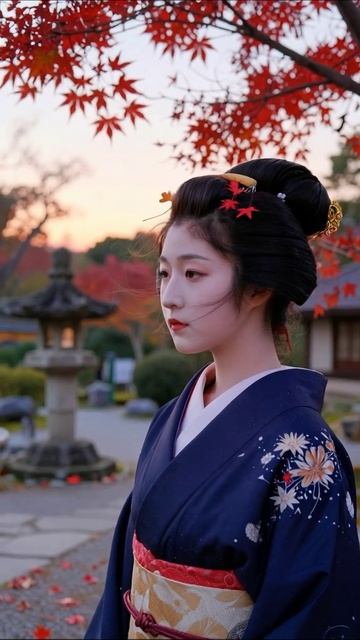 Осень в Японии: красота традиционного кимоно #япония #кимоно #осень