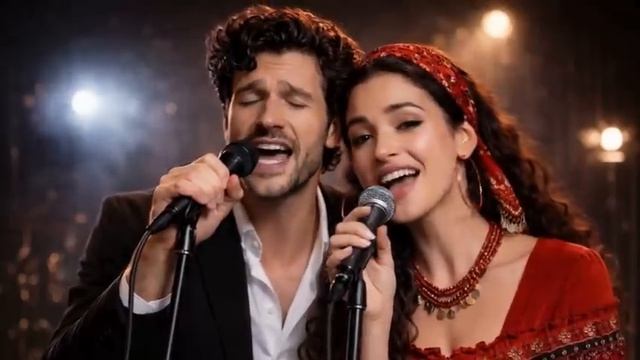 ИИ в стиле цыганской песни .Небо пополам ..звезды пополам