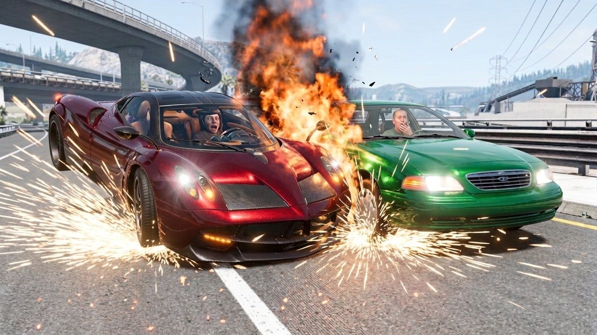 BeamNG Drive - Высокоскоростные автомобильные аварии