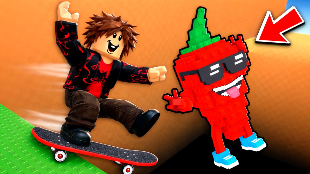 ТРЮКИ ОТ ЛЕГЕНДЫ! КАТАЮСЬ НА СКЕЙТЕ И СОБИРАЮ БРЕЙНРОТОВ В РОБЛОКСЕ!