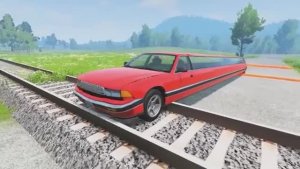 Мултьтики для детей про машинки. Длинные машинки преодолевают железную дорогу. Веселый мультик