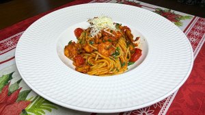 Паста с креветками в томатном соусе - вкусный ужин который сможет приготовить любой