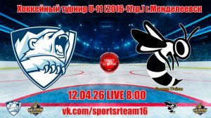 12.04.26 АЙСБЕРГ (Менделеевск)- ЛЕСНЫЕ ПЧЕЛЫ (Елабуга) 8:00 U11