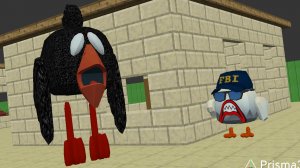 Tall chicken running