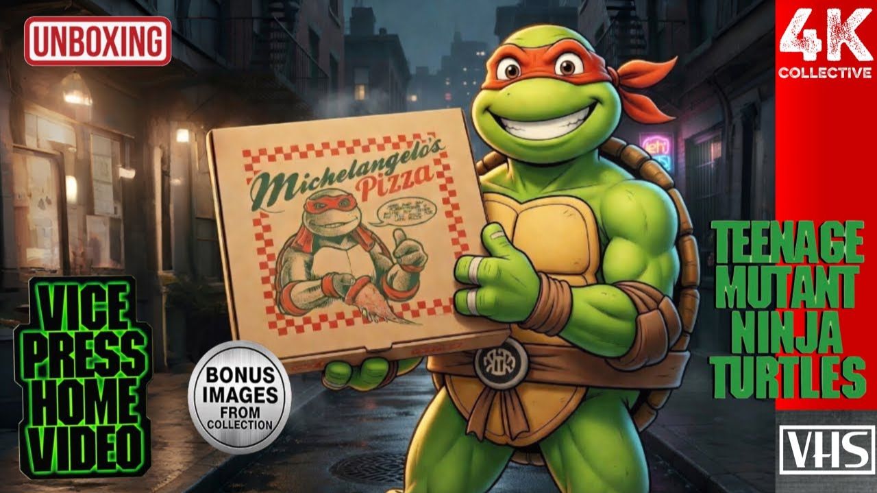 Vice Press Home Video Распаковка коробки с пиццей Микеланджело из мультфильма Черепашки-ниндзя