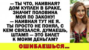 Истории из жизни | Дом куплен в браке, значит половина моя! | Аудио рассказы | Жизненные истории