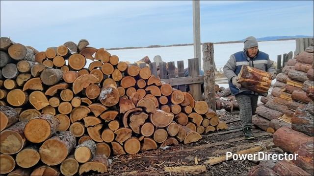 Жизнь аборигенки. Персик  Каждый день печка. Складываем дрова. Документальный фильм. 9.10.11.04.26