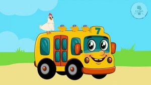 Животные и их детёныши  Автобус   Развивающая песенка для детей