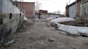 немного прокатился на самодельном мопеде