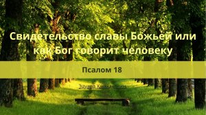 Свидетельство славы Божьей или как Бог говорит человеку | Псалом 18 | Эдуард Хамидуллин