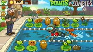 Plants vs Zombies Бассейн дождь ночь1-6 Eco Version