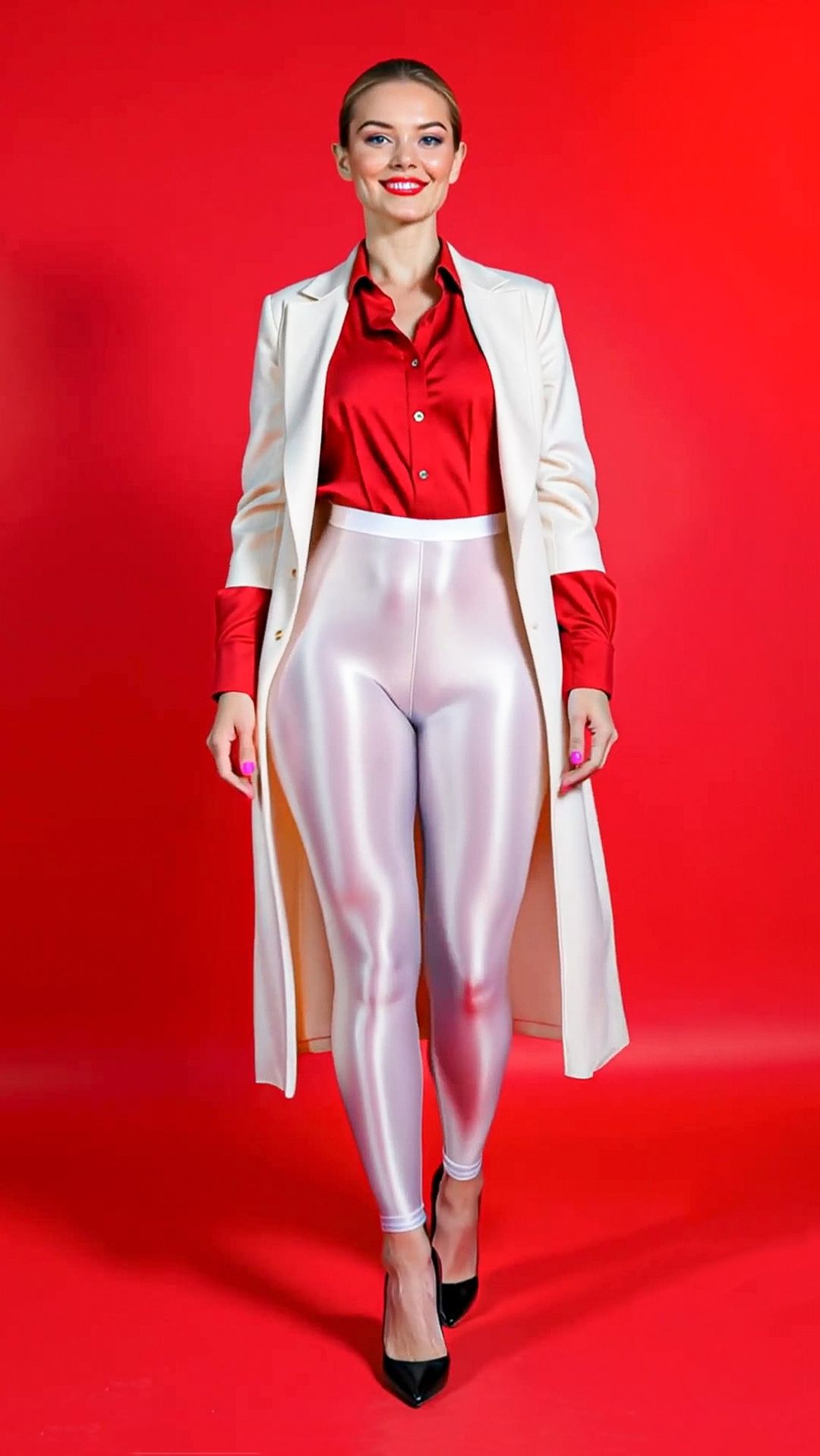 Shiny Spandex Leggings Studio Runway & Streetwear Glam in Motion