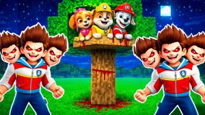 😳ЩЕНЯЧИЙ ПАТРУЛЬ ТРЁХГОЛЫЙ РАЙДЕР  против СЕКРЕТНАЯ БАЗА НА ДЕРЕВЕ СКАЙ КРЕПЫШ МАРШАЛ В МАЙНКРАФТ