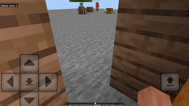 выживание на каменной  платформе в Minecraft