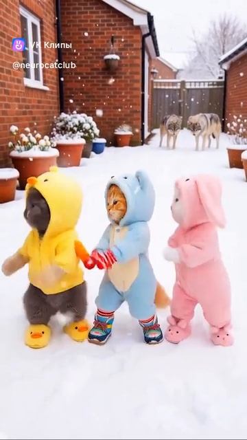 Зимние танцы котят