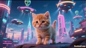 Мультик для детей и малышей. Рыжий котенок исчезает в НЛО👽