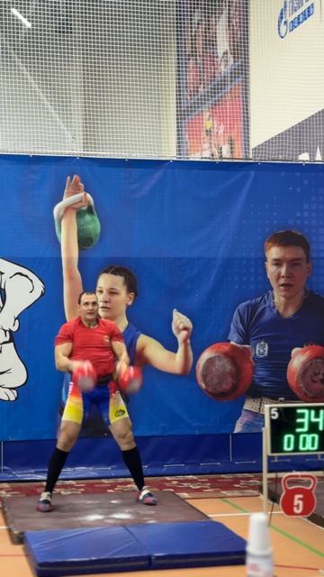 Длинный цикл 32 кг Иван Денисов гиревойспорт