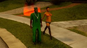 GTA San Andreas  DE. Спасаем красавчика с его девушкой из лап бандитов.