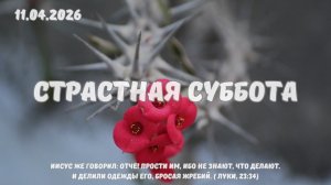 Страстная суббота - Богослужение 11.04.2026