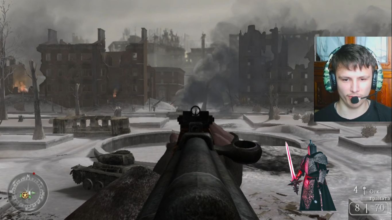 тёмный рыцарь прошёл 7 голову  товарищ снайпер в Call of Duty.2. 7 серия. финал.