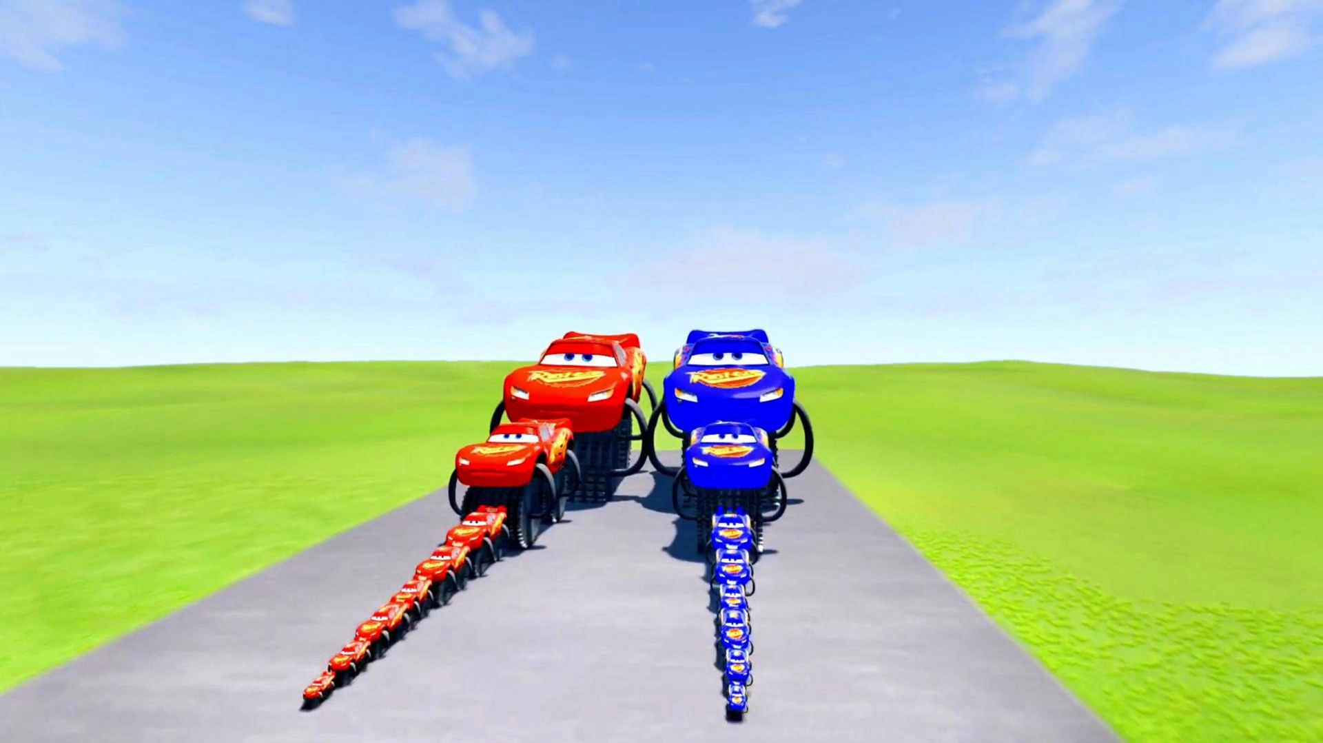 Большой и маленький Молния Маккуин на двух колесах