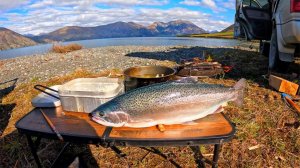 Пельмени, приготовленные с нуля у костра + поймал и приготовил японское блюдо «сладкое-кислое»