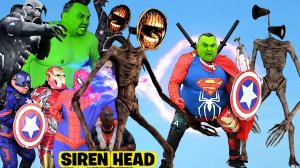 📢 СИРЕНОГОЛОВЫЙ 📢 - против СУПЕРГЕРОЕВ. Кто круче? SIREN HEAD или SUPERHEROES.