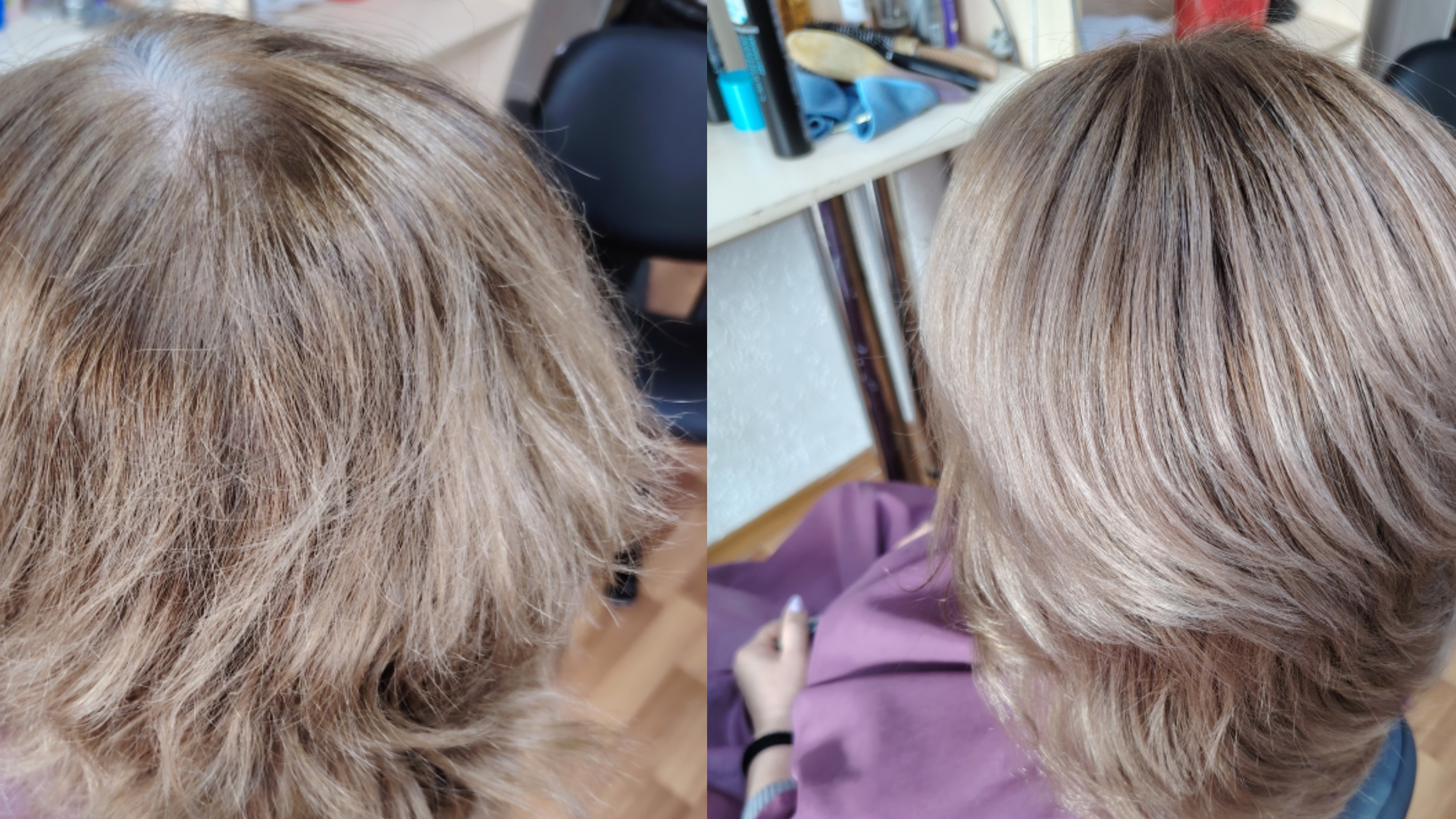 Маскируем седину, с рассветлением по длине❤️❤️❤️