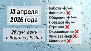 Гороскоп 13 апреля 2026 года, лунный день