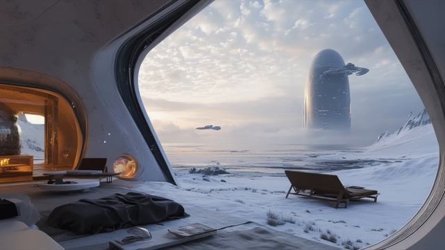 Windchill： Mellow SciFi Ambient Music ❄️🎧 for Weathering the Winter Storms (Relaxing White Noise)-(