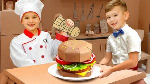 Приключения в картонном кафе — Дети учатся готовить! ВИДЕО ДЛЯ ДЕТЕЙ