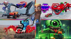 ХАГИ ВАГИ МОЛНИЯ МАКВИН против МОНСТР АВТОБУС С БОЛЬШИМ ГЛАЗОМ — Битва Машин 😱🏎️