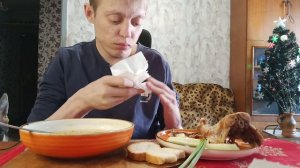 Мукбанг// Суп Куриный С Лапшой Лучок Огурчик Свежие /С Праздником Светлой Пасхи!!!