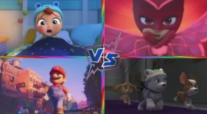 Маленький Ангел против Героев в Масках, Марио и Щенячьего Патруля