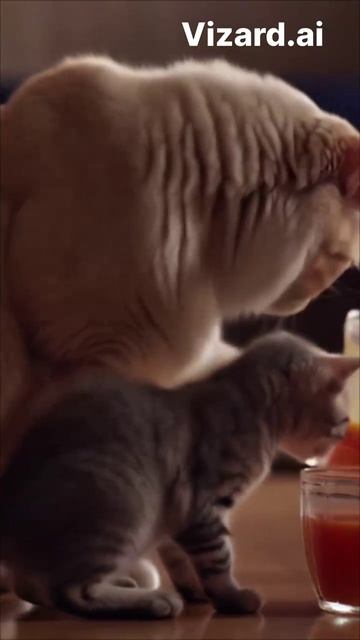 У этой мамы-кошки никогда не прекращаются хлопоты по дому!