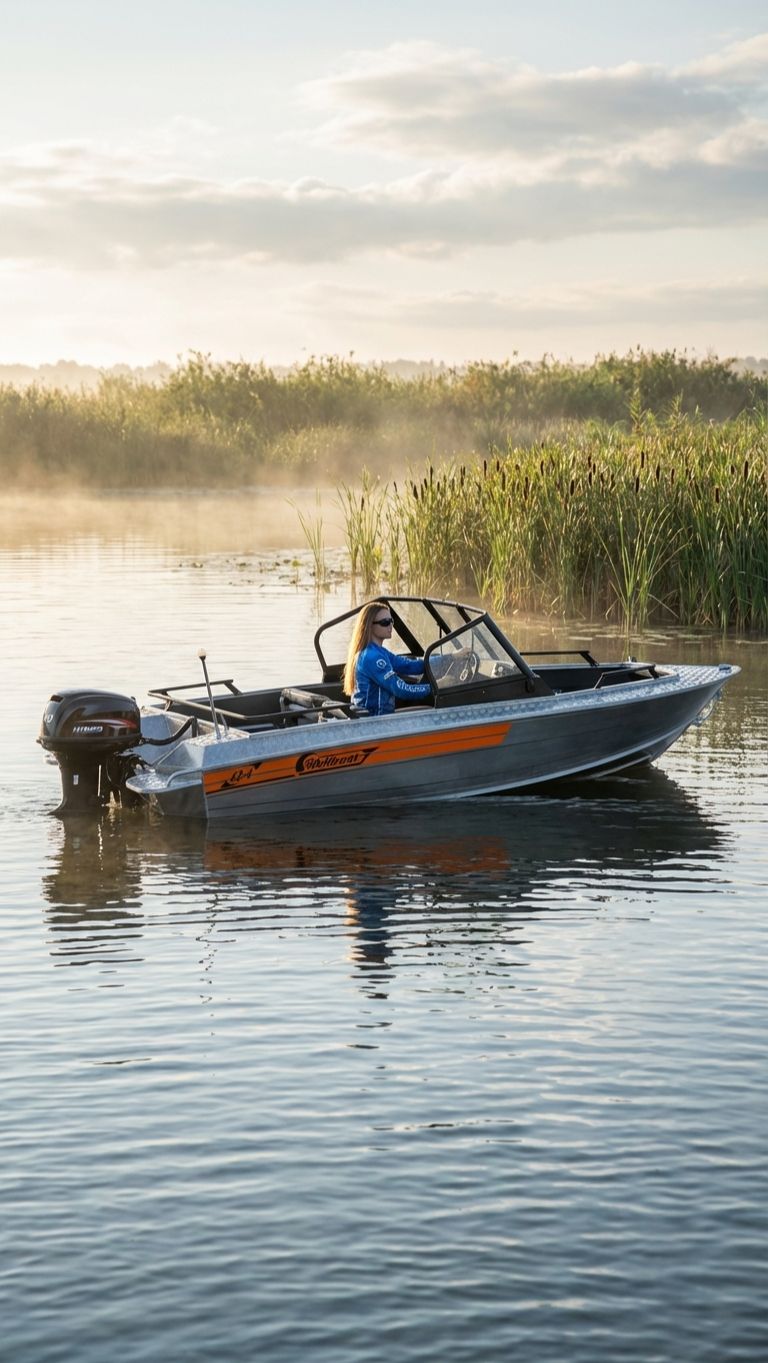 Алюминиевая лодка Wellboat 434: Подготовка к выходу.