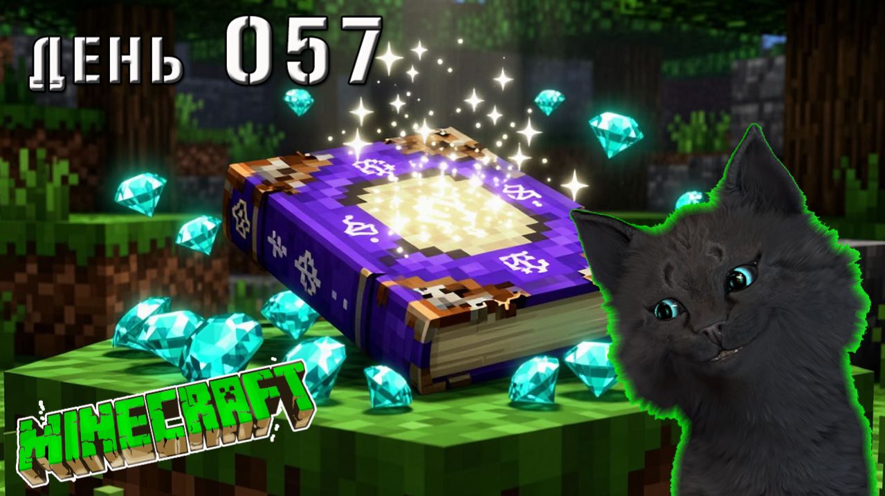 Minecraft СУПЕР ДОБЫЛ АЛМАЗЫ И ЗАЧАРОВАННУЮ КНИГУ  ОСТРОВ АМОНГ  МАЙНКРАФТ ВЫЖИВАНИЕ ДЕНЬ 57