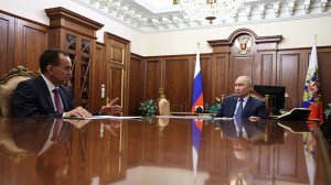 Владимир Путин с губернатором Краснодарского края Вениамином Кондратьевым, Кремль, 10 апреля 2026