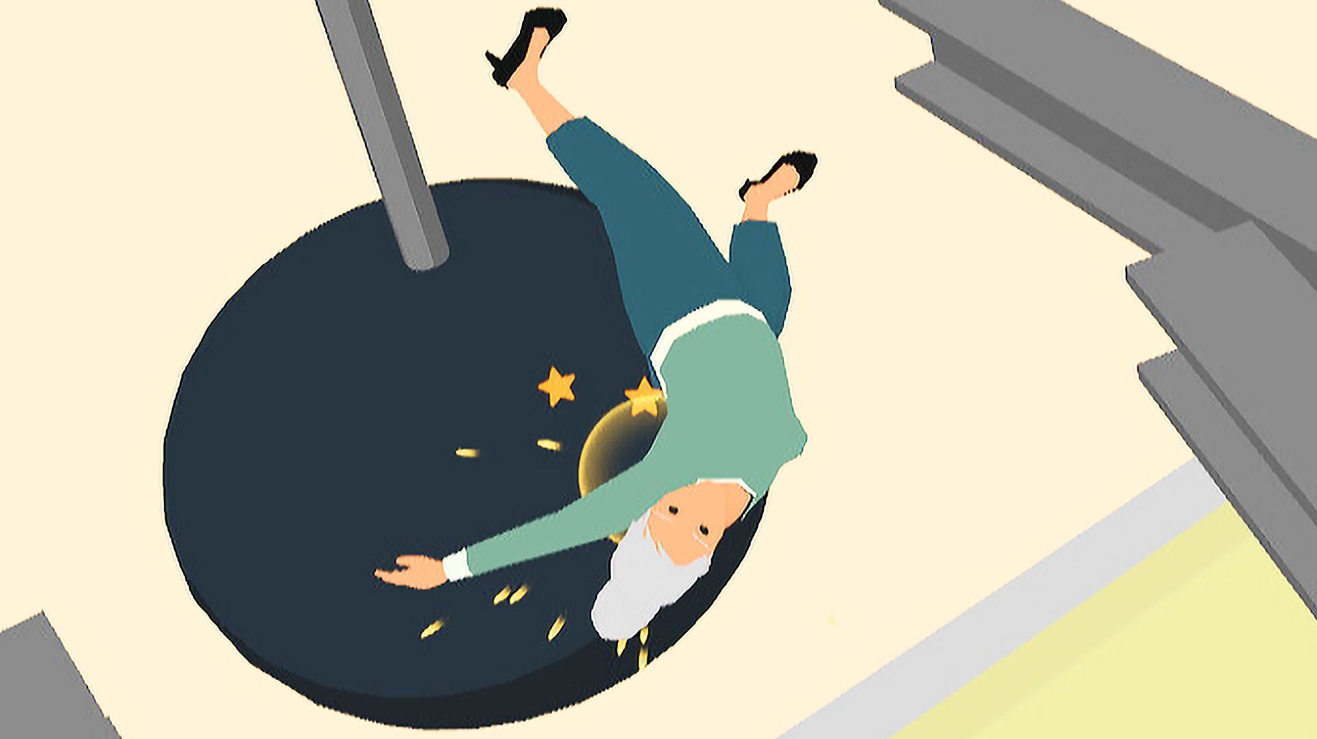 играю за бабку которая любит падать