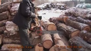 8 брёвен за 50 сек! шина 70 см. Одно бревно за 6 секунд!
