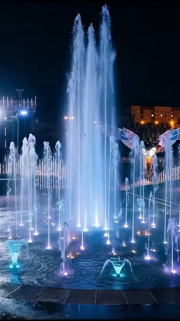 Анимация фонтана по реальным фотографиям с помощью искусственного интеллекта, г. Новый Уренгой