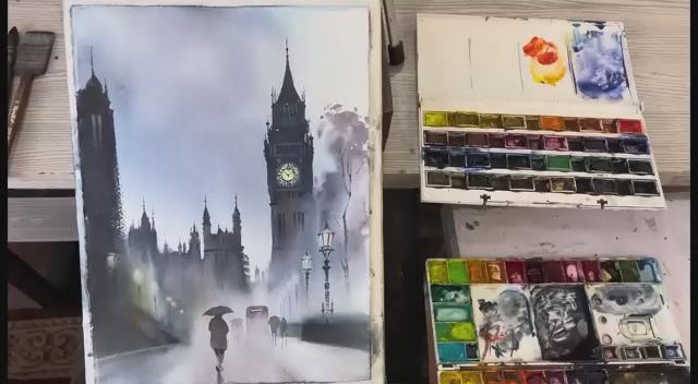 Как нарисовать СВЕТ в темноте (урок по акварели)