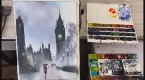 Как нарисовать СВЕТ в темноте (урок по акварели)